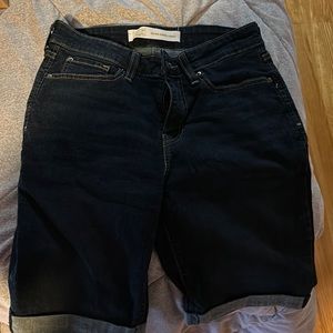 Dark Blue Denim Bermuda Shorts
